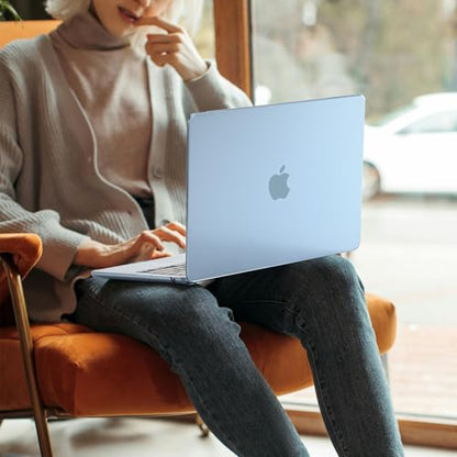 EooCoo Case Compatible with MacBook Air 13 inch M5 2026-2022 M4 M3 M2 A3449 A3240 A3113 A2681, Crystal Hard Shell Scratch Resistant Protective Cover for Mac Air 13.6 inch, Sky Blue - color: Crystal Sky Blue, size: Air 13.6-inch