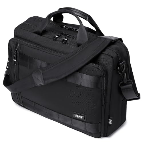 3 in 1 Laptop Bag for Men 15.6-17 Inch Computer Bag Laptop Backpack Convertible Briefcase Messenger Shoulder Bag Work Business Backpack Travel Bag for Men/Women Black