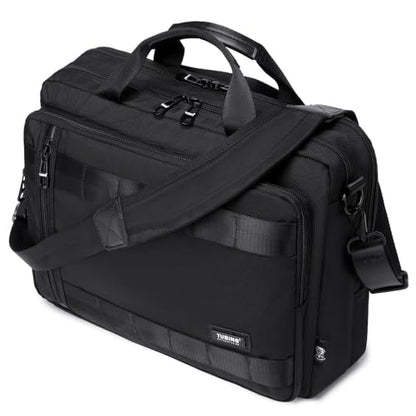 3 in 1 Laptop Bag for Men 15.6-17 Inch Computer Bag Laptop Backpack Convertible Briefcase Messenger Shoulder Bag Work Business Backpack Travel Bag for Men/Women Black