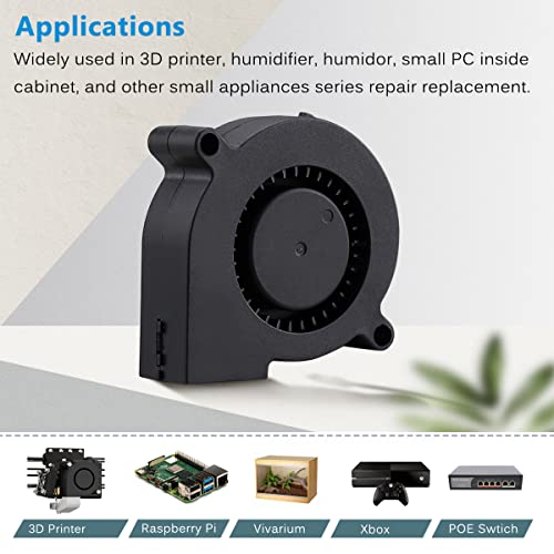 GDSTIME 50mm USB Blower Fan with 3 Speeds Control, 5015 DC 5V Turbine Turbo Cooling Fan for Small Appliances Series Replacement - size: 50mm x 15mm