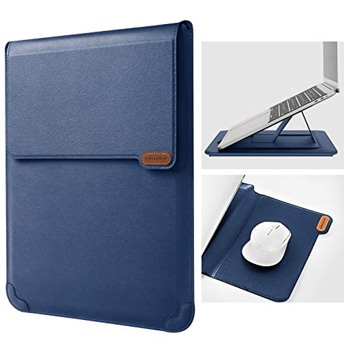 Nillkin Laptop Sleeve 15.6 inch (3-in1), MacBook Sleeve with Adjustable Stand & Mouse Pad, 2 Stand Modes, 15 inch Laptop Case, Slim MacBook Accessories for Samsung/Surface/Chromebook 13-15.6'', Blue - color: Blue