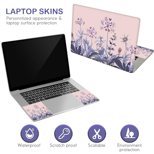 DINKY 13 13.3 14 15.4 15.6 Inches Laptop Skin Sticker Decal Netbook Skin Sticker,15.6" Flora Universal Reusable Notebook Art Decal Protector Cover (Flowers Plants) - color: flowers and plants