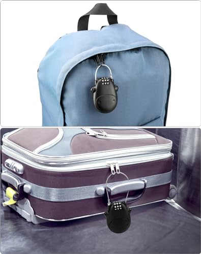 QWORK Retractable Cable Lock, 4 Pack Security Password Lock Steel Cable Luggage Locks,(WD30789)