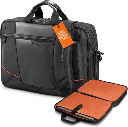 EVERKI Flight Business Laptop Briefcase Bag - Travel Checkpoint Friendly & Heavy Duty Laptop Briefcases for Men, Business Travel Bag with Lap top Compartment up to 16", 15L Capacity (EKB419), Black