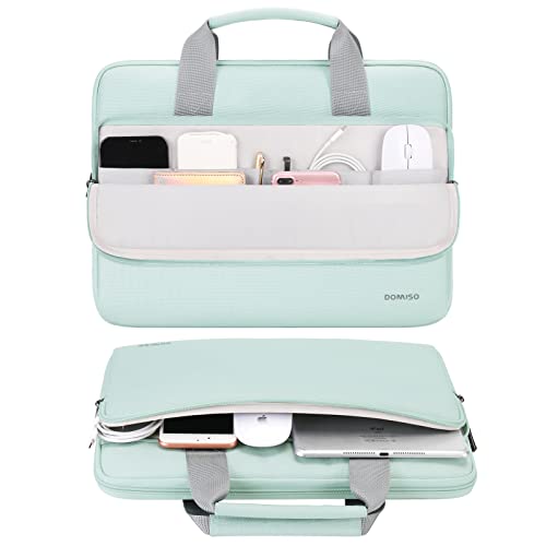 DOMISO 14 inch Laptop Case Sleeve Protective Cover Compatible with MacBook Air 15 M4 M3 M2,MacBook Pro,14-15 inch HP Dell ASUS Lenovo Chromebook,Waterproof Computer Bag with Handle,Mint Green - color: Mint Green, size: 14 inch