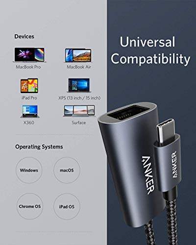 Anker USB C 3.0 to Ethernet Adapter, Portable 1-Gigabit Network Hub, 10/100/1000 Mbps, for MacBook Pro, iPad Pro 2019/2018, ChromeBook, XPS, Galaxy S9/S8, and More (Pack of 2) - size: USB C to Ethernet Adapter (Pack of 2)