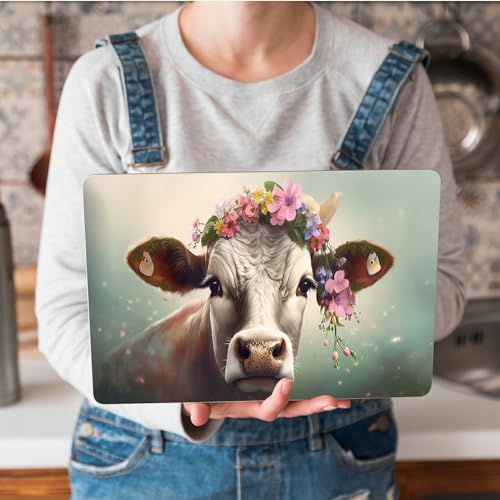 Universal Laptop Skin Sticker with 2 Wrist Pad Skins, Waterproof Scratch Resistant Vinyl Laptop Cover Decal, Cut to Fit for 11–15.6 Inch MacBook HP Dell Lenovo, Cow with Flower - color: Cow with Flower