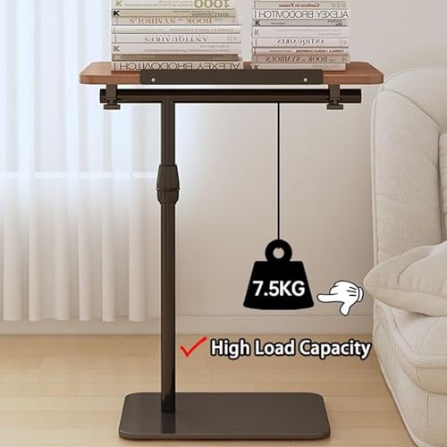 Overbed Bedside Table with Wheels, Height Adjustable Side Table 60-80cm Height Tilting Desktop C Shape Sofa Side Table Hospital Bed End Table Laptop Table for Home and Hospital Use B - color: B