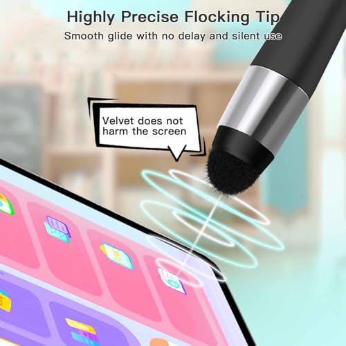 Extra Long Telescopic Stylus Pen for Touch Screens – Retractable Extendable Stylus with Precision Flocking Tip, Universal Compatibility with iPad/iPhone/Android, Lightweight & Durable (Black) - color: Black