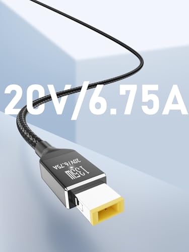 PD135W Type-C Male to Square Adapter 6.6ft USB-C Charging Cable Compatible with Lenovo Laptop ThinkPad X1 Extreme Gen W540 W541 T440S T440P T470P T540p T15p Yoga Y50-80 Y50p