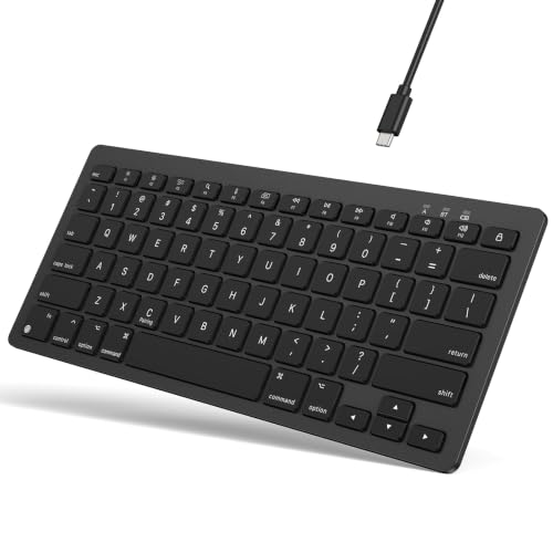 OMOTON Rechargeable Keyboard for Mac, Bluetooth Only, No Numpad, Ink Black | Ergonomic 8° tilt, 14 Hotkeys, Compact, Perfect for Travel & Home Office, Wireless Keyboard for MacBook Pro/Air iMac Mac mini - color: Ink Black