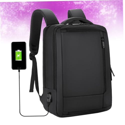 TEHAUX Large Capacity Business Laptop Backpack for Men USB Charging Work Bag with Portable Design Spacious Black Multifunctional Commuter Bookbag for Office and Travel