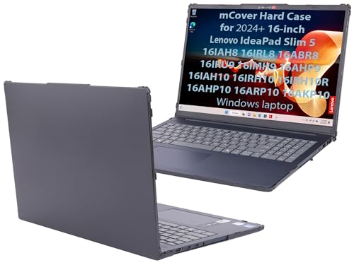 mCover Case ONLY Compatible for 2024-2026 16" Lenovo IdeaPad Slim 5 16AHP10 16ARP10 16AKP10 16IRH10 16IAH10 16IRU9 16ABR8 Series Windows Computers(NOT for Other Lenovo Models)- Black - color: Black