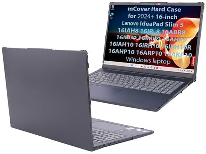 mCover Case ONLY Compatible for 2024-2026 16" Lenovo IdeaPad Slim 5 16AHP10 16ARP10 16AKP10 16IRH10 16IAH10 16IRU9 16ABR8 Series Windows Computers(NOT for Other Lenovo Models)- Black - color: Black