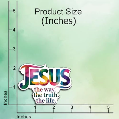 (3Pcs) Jesus The Way The Truth The Life Christian Sticker Waterproof Vinyl Decal Religious Faith Sticker Colorful Bible Decal Laptop Water Bottle Church Gifts Christians Adults Teens Women 3x2.3 Inch - color: Jesus the Way