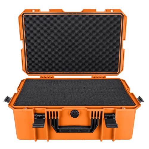 Eylar 21.6" Intact Series Carry-On Hard Camera Case, Lightweight and Durable Stacker Design with Foam (Orange) - color: Orange