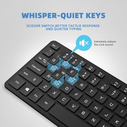 USB Wired Keyboard for Window,Comfortable Quiet Chocolate Keys, Durable Ultra-Slim Wired Computer Keyboard(QWERTY) for PC, Windows 11/10/8/7/XP/Vista KB1430 - color: Black