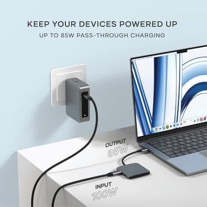 Satechi 4-in-1 USB-C Hub, 100W PD Pass-Through Charging, and More | 10 Gbps USB 3.2 port, for MacBook, iPad, Surface, Chromebook, and more