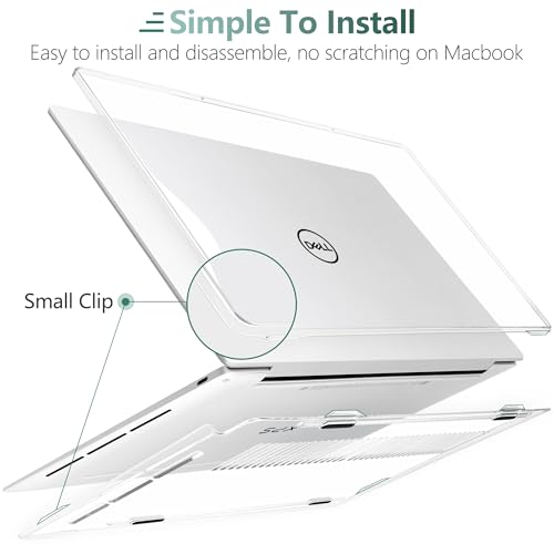 Crystal Clear Case for Dell XPS 13 Copilot+ PC 13.4" Display 2024 – Slim Lightweight Transparent Laptop Shell with Scratch-Resistant Protection, Ventilation Design, Clear - color: Clear