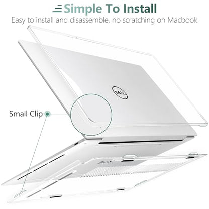 Crystal Clear Case for Dell XPS 13 Copilot+ PC 13.4" Display 2024 – Slim Lightweight Transparent Laptop Shell with Scratch-Resistant Protection, Ventilation Design, Clear - color: Clear