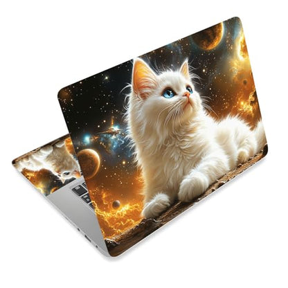 Aesthetic Laptop Skin Cover,12-15.6 Inch Universal Vinyl Sticker Decal,Waterproof Scratch-Resistant Notebook Wrap,Removable Residue-Free Protector,Cosmic Cat Space - color: Cosmic Cat Space