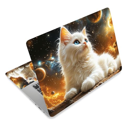 Aesthetic Laptop Skin Cover,12-15.6 Inch Universal Vinyl Sticker Decal,Waterproof Scratch-Resistant Notebook Wrap,Removable Residue-Free Protector,Cosmic Cat Space - color: Cosmic Cat Space