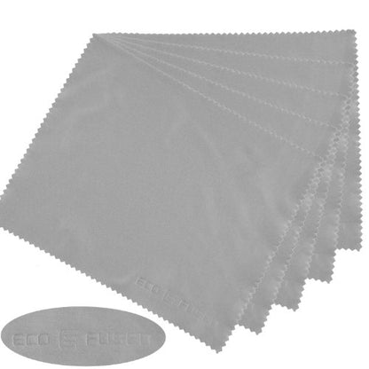 Eco-Fused Microfiber Cleaning Cloths - 10 Colorful Cloths and 2 White Cloths - Ideal for Cleaning Glasses, Spectacles, Camera Lenses, iPad, Tablets, Phones, LCD Screens (Blue/Grey) - color: Blue/Grey (12 Pack)
