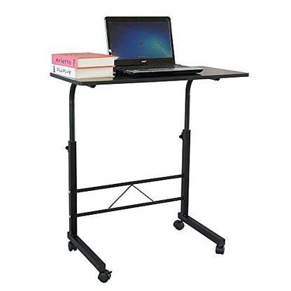 Karl home Side Table Mobile Standing Desk, 31.50" L x 18.11" W, Black | Adjustable Height, Portable Laptop Table, TV Tray Computer Workstation, Sofa Bed Table, For Home Office - size: 31.5"