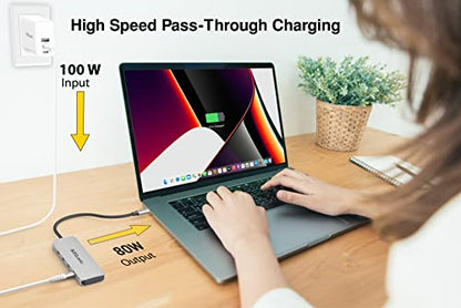 USB C Hub Docking Station 7 in 1 with 3 Gen 2 10Gbs Ports, 3 USB A 3.0 Ports, 1 USB C Power Delivery 3.0 with 5Gbs Data, Compatible with MacBook/Dell/HP/Lenovo Laptops - style: 7-in-1