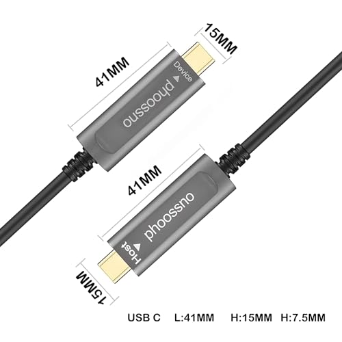 UL CMP Plenum Rated USB C to C Fiber Optical 3.2Cable 10Gbps 33FT Compatible with Microsoft Azure Logitech Camera Aver &Vaddio & Barco ClickShare Touch Screen Kinect Intel RealSense - size: CMP 10M C-C Straight 180℃