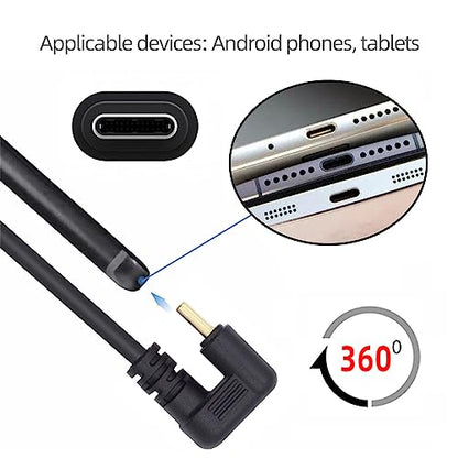USB-C USB 3.1 Type-C Male to USB 3.0-A Female 10Gbps OTG Data Power Cable Opposite U Shape Back Angled - style: U Shape Back Cable