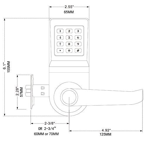 Digital Door Lock,Unlock with Remote Control, M1 Card, Code and Key,Handle Direction Reversible