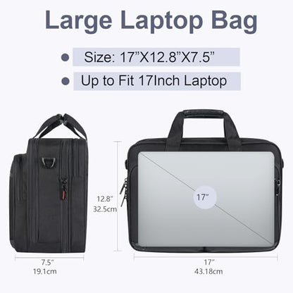 VANKEAN Expandable Waterproof Laptop Briefcase Fits Up to 17.3" for Travel