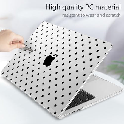 Tuiklol for MacBook Air 13 inch Case M5 2026 M4 2025 M3 2024 M2 2022 Release Model A3449 A3240 A3113 A2681,Plastic Hard Shell Cover for MacBook Air 13.6 with Touch ID, Spot-Black - color: Spot-Black