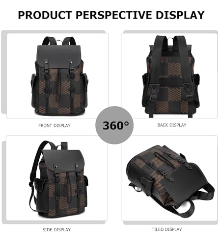 KingTo Luxury Anti Theft Laptop Backpack for Men, Waterproof Travel Bag | Laptop-ready business layout, anti-theft design and waterproof claim support office commute, travel and campus use - color: B-brown