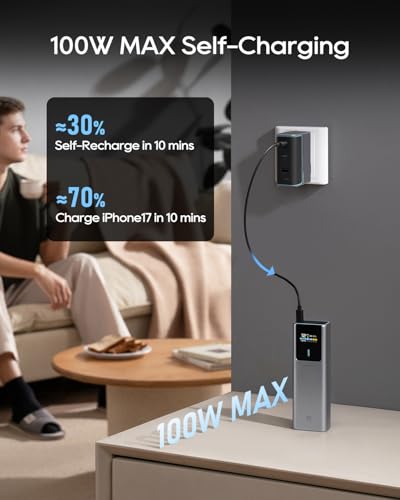 CUKTECH 90W Power Bank 15,000mAh, Airline Approved Portable Charger with Smart TFT Display, 3-Port Fast Charging Battery Pack for MacBook Pro/Air, iPhone 17/16/15, Galaxy S26/25/S24, Pixel 10/9/8