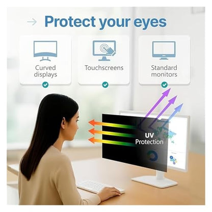 Anti Blue Light Glare & Anti Scratch Computer Privacy Shield Removable Laptop Privacy Screen Anti Glare Blue Light Screen Protector Fully Removable(22inch/47.4x29.6 cm) - size: 22inch/47.4x29.6 cm