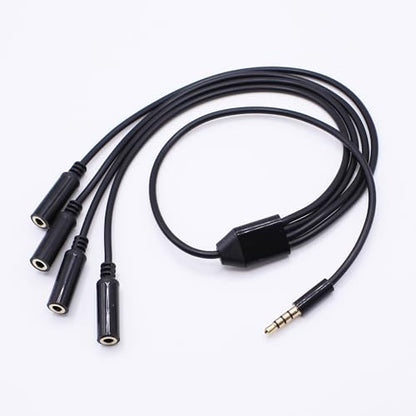 3.5mm Headphone Splitter 1 to 4-Ways 3.5mm (1/8") TRRS 4-Pole Gold Plated Male to 4-Female Stereo Jack Splitter Audio Cable for Headphone and Microphones(50cm/20in) - style: 4 Ways