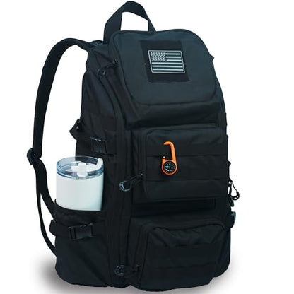 kokkoya 40L Tactical Backpack with Laptop Compartment Molle Slim Bag Men - color: Black