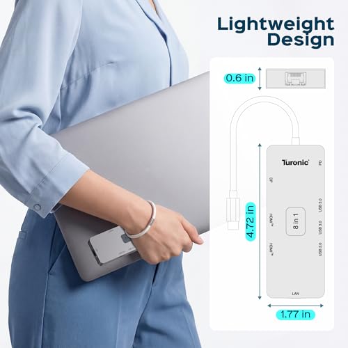BYL-2401 Universal Docking Station 8-in-1 USB-C Hub, 100W PD | Dual HDMI 4K@60Hz, DP 1.2, Gigabit Ethernet, 3 USB-A 5Gbps Ports, Charging, Aluminum Housing