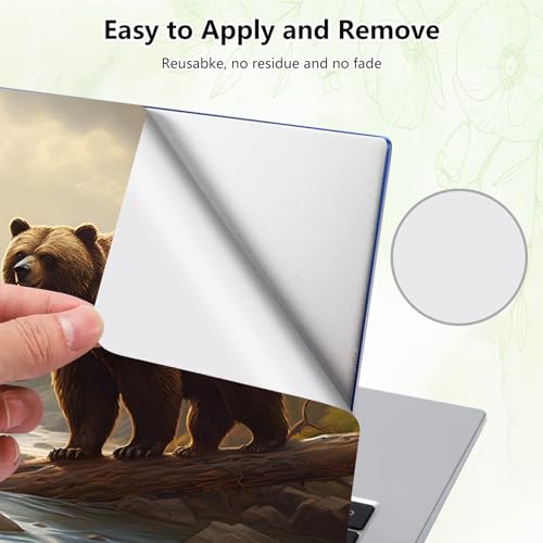 Laptop Skin Sticker Decal, Universal Reusable Vinyl Laptop Cover for 12" 13" 13.3" 14" 15" 15.4" 15.6" Notebook PC, Reusable Waterproof Scratch-Resistant with 2 Wrist Pads,Brown Bears in Forest - color: Brown Bears in Forest