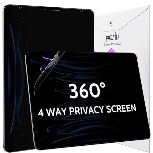Peslv 360° Privacy Screen for iPad Air 5th/4th Gen & iPad Pro 11 (2018-2022), Anti Glare Blue Light Spy Filter Private Cover, High Sensitive Bubble-Free Easy Install Black Security Protector - size: 11''(iPad Pro/Air4/5)