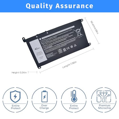 JPFMR Laptop Battery Replacement for Dell Chromebook 3100 3400 2-in-1 5488 5493 5593 P90F Series Notebook 0JPFMR 7MT0R 7MTOR 16DPH 7T0D3 07T0D3 DN33X RDNP5 65N6H [11.4V 42Wh]
