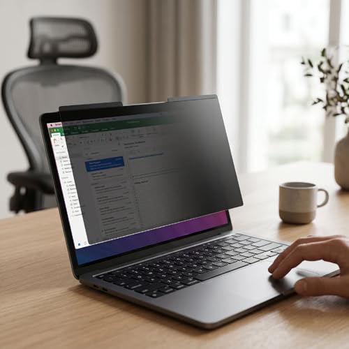 13.3 Inch Laptop Privacy Screen Protector, Magnetic PET Filter with 60 Viewing Angle and Anti Glare AR Coating, for 16 9 Laptop Screen Privacy Protection