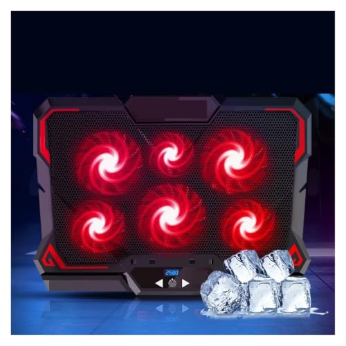 17inch Gaming Laptop Cooler Six Fan Led Screen Two USB Port 2600RPM Laptop Cooling Pad Notebook Stand for Laptop(B) - color: B