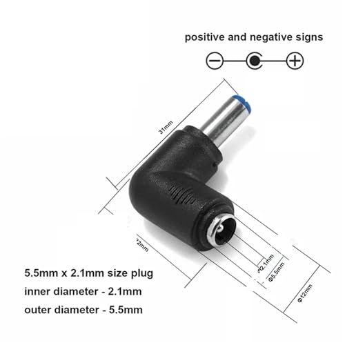 DC Power Connector DC Power Plug Connector Adapter Female to Male Jack Panel Mount Terminal Converter for Laptop(Silver) - color: Silver
