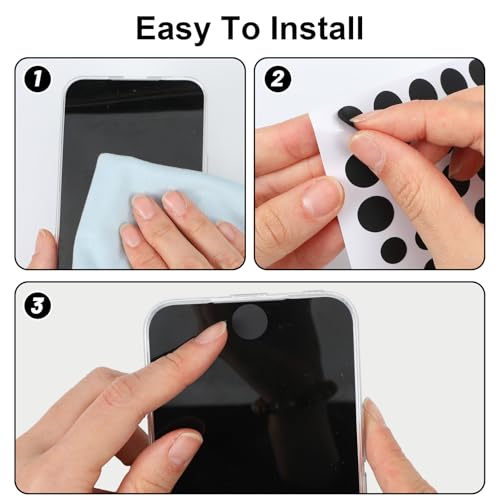 114 PCS Camera Blocking Stickers, 0.23in/0.37in/0.51in Stackable Webcam Cover Phone Camera Cover Cell Phone Cameras Blocker to Protect Your Privacy and Security