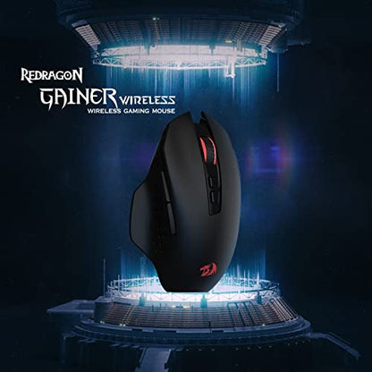 Redragon M656 Wireless Gaming Mouse, 4000 DPI & Programmable | 5 DPI Levels, 7 Macro Buttons, Red LED Backlit & Pro Software/Drive Supported, for PC/Mac/Laptop - style: 2.4G Wireless