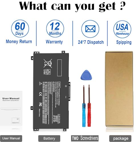 LK03XL L09281-855 Battery for HP Envy X360 Convertible 15m-cn0011dx | for HP Envy X360 15m-cn0012dx 15m-cn0xxx 17m-bw0013dx 17m-ae1xx 15m-bp112dx 916814-855 916368-421 LKO3XL - size: 7.35*3.5*0.5inch LK03XL