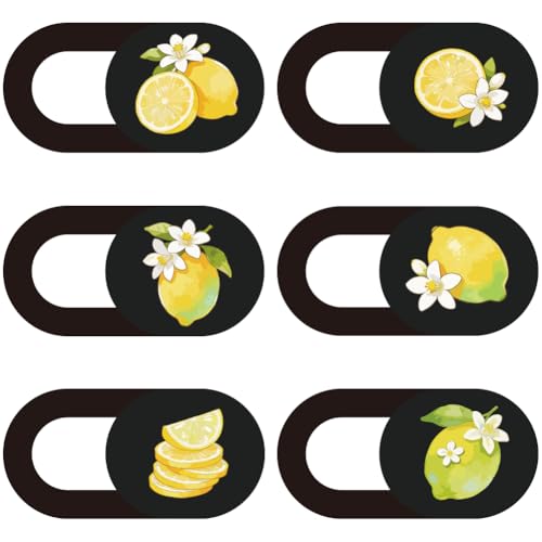6Pcs 6 Styles Lemon Laptop Camera Covers Privacy Guard Accessories, 0.04 Inch Ultra Thin Webcam Cover Protector Blocker for Desktop Phone Computer Tablet Notebook Mini PC Home Office Use - color: Lemon